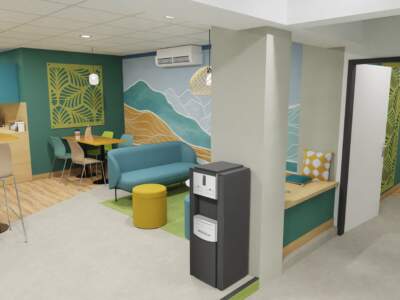 cafeteria espace detente 400x300 - Comment décorer / moderniser un bureau à moindre coût ?