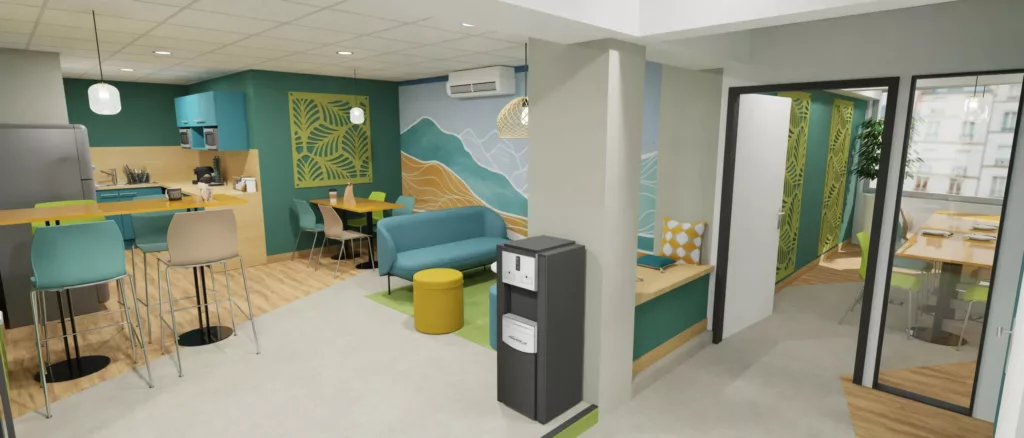 Espace détente aménagement de bureau