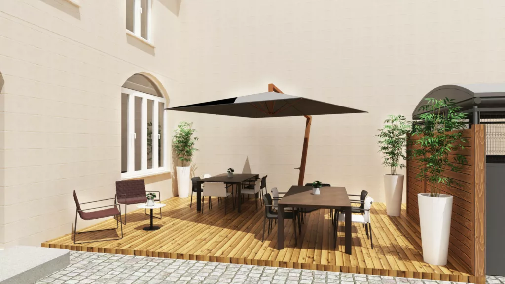 terrasse : Espace détente aménagement de bureau